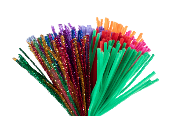ELVIRAS Pfeifenputzer Set, 30 cm lang, Ø 6 mm, farbig sortiert (Glitter und Unifarben), 400 Stück