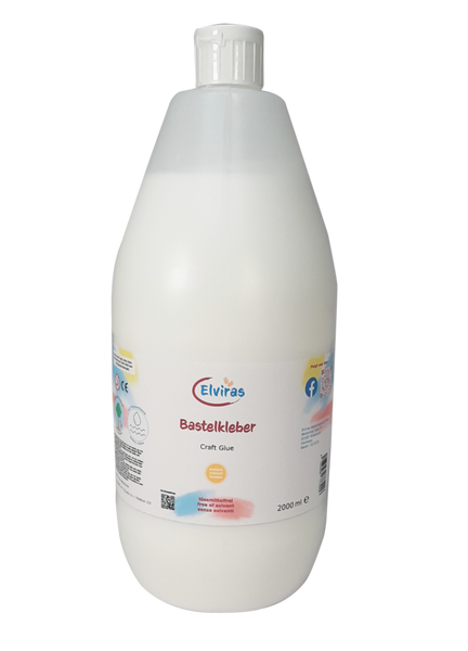 Klebstoff, Bastelkleber, Kunststoffflasche, 2000 ml, weißer Kleber