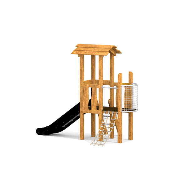 Spielturm, Kletterturm, Rutsche, Holzspielgerät, Spielplatz