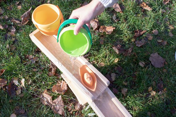 Wasserbahn / Kugelbahn, massives Kiefernholz, 12 Teile, ab 3 Jahre (SONDERANGEBOT)