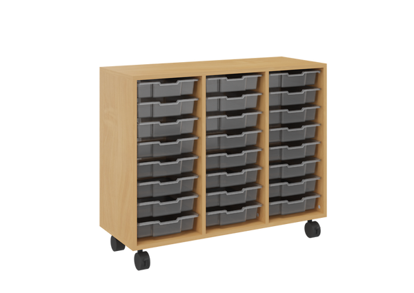 Rollwagen mit 24 Boxen, verschiedene Boxen