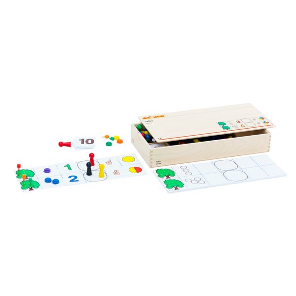 Wimmelspiel, Lernspiel, Holzkassette, Zahlen, Punkte