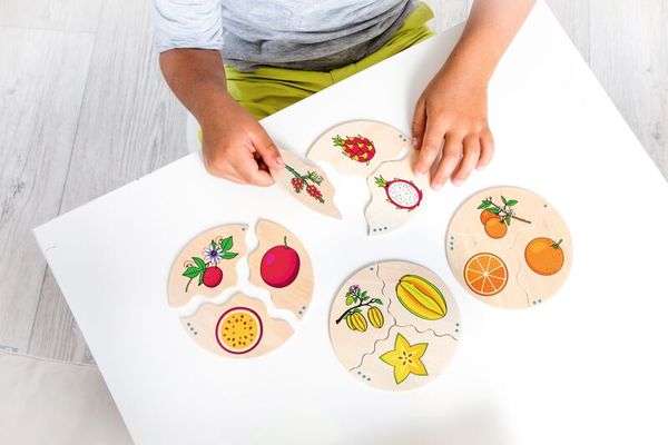 puzzle, fruits, fruit puzzle, wooden insert, educational toy