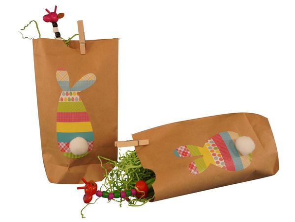 Geschenkbeutel, Papierbeutel, Ostern, Hase, musterung