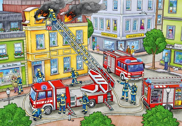 RAVENSBURGER Puzzle Mit Blaulicht unterwegs, 2 x 12 Teile, ab 3 Jahre RAVENSBURGER Puzzle Mit Blaulicht unterwegs, 2 x 12 Teile, ab 3 Jahre