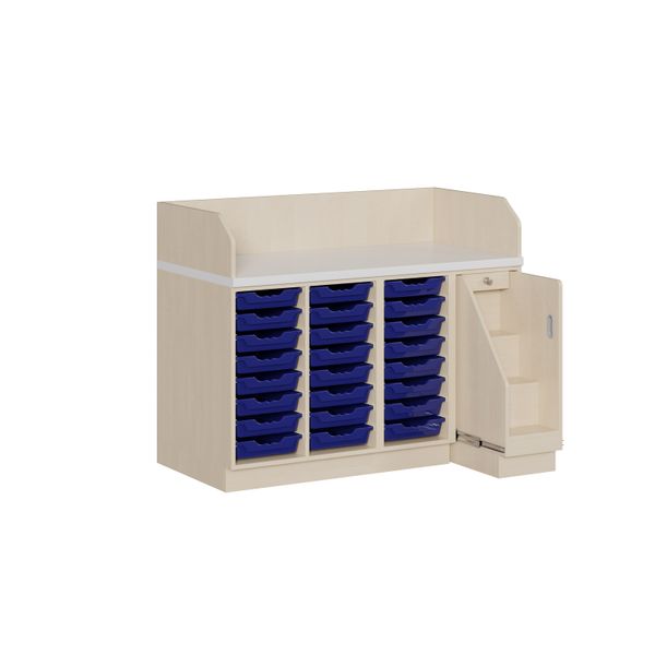 Wickelkommode Lutz, Treppe rechts, 24 flache Boxen Wickelkommode Lutz, Treppe rechts, 24 flache Boxen