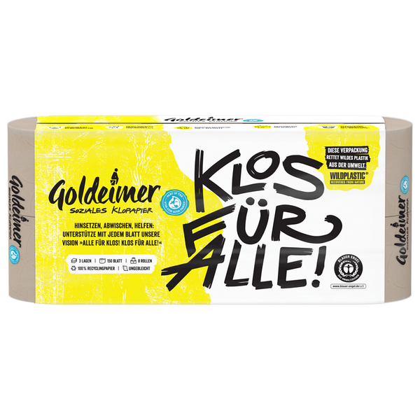 Goldeimer das soziale Toilettenpapier, natur, 3-lagig, 150 Blatt, 8 Rollen Goldeimer das soziale Toilettenpapier, natur, 3-lagig, 150 Blatt, 8 Rollen