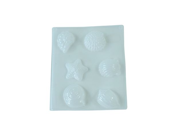 Silicone mold, Seashell shapes, Stern shape, Sechs Mulden Form, Resinierform