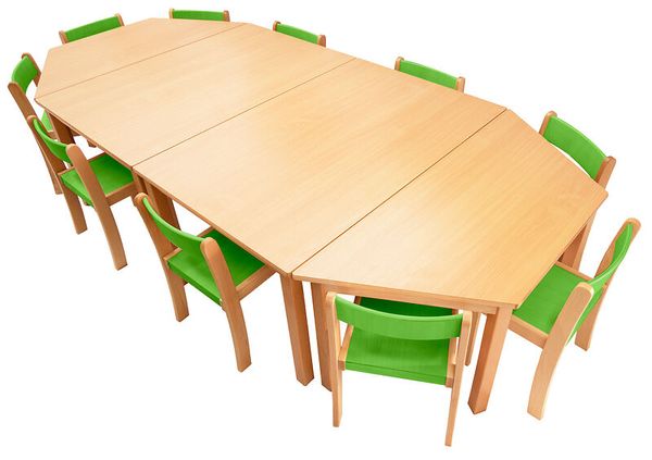 Tisch-Stuhl-Kombination Magno, Buche, Sitzhöhe 34 cm/ Tischhöhe 58 cm