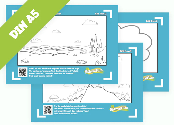 Mitmalfilm DIN A5 „Mitmalmeister Claude Momäh auf Ballonfahrt“ Mitmalfilm DIN A5 „Mitmalmeister Claude Momäh auf Ballonfahrt“