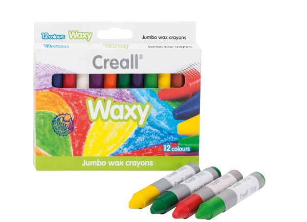 Wachsmalstifte, Wachskreiden, Jumbo, 12 Farben, Kunstbedarf