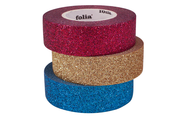 FOLIA Washi Tape, Glitzer, 3er Set