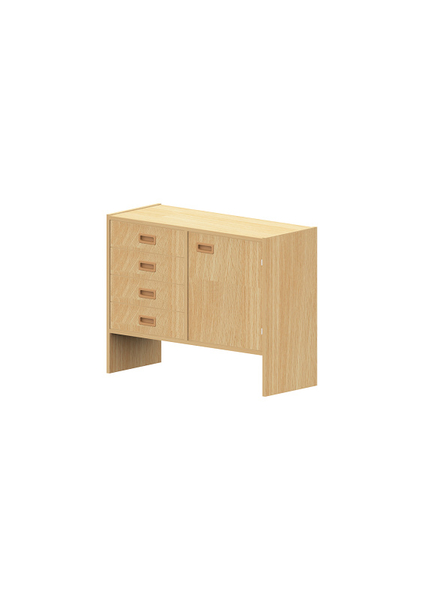 BasicPlus Sockelnischenschrank mit 4 Schubkästen links, Tür rechts, B; 102 cm