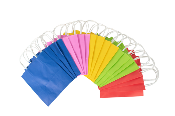 FOLIA Papiertüten M, Kraftpapier, farbig sortiert, 20 Stück