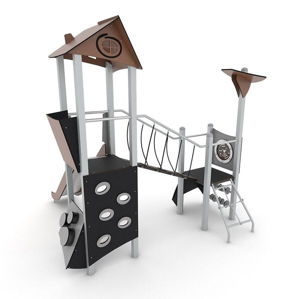 Spielgerüst, Kletterturm, Spielplatz, Holz/Kunststoff, Rutsche