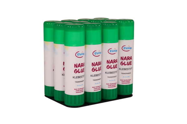 ELVIRAS Klebestifte Transparent 20 g, 12 Stk.