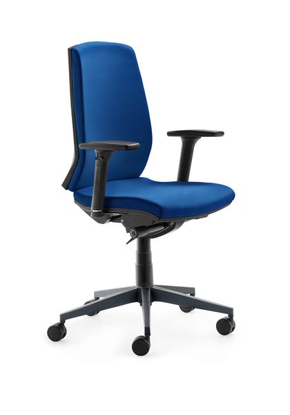 Bürostuhl, Kernfarben Blau, Rollenbasis, Armlehnen, hochlehend