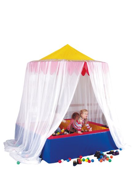 cantilever tent, play tent, ball pit, white canopy, kids tent