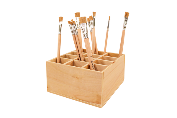 Stiftehalter aus Holz, 12 Fächer