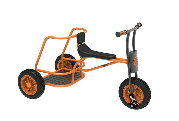 kettcar, dreirad, orange, metall, reifen