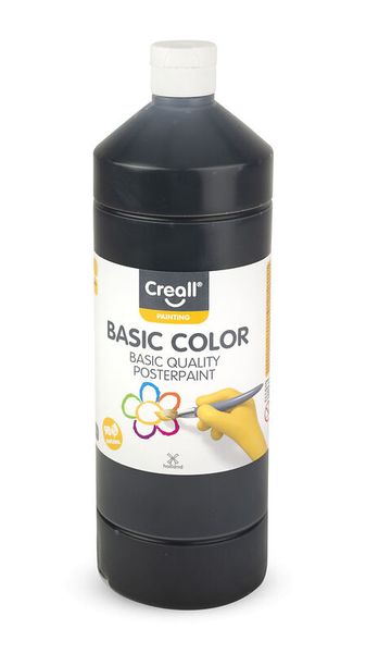posteriori color, acrylic paint?, black bottle, paint bottle, basic color