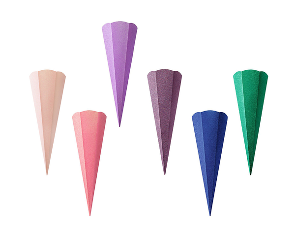 FOLIA Schultüten-Rohlinge Glitter, eckig, 68 cm, 5 Stück, Farbe wählbar