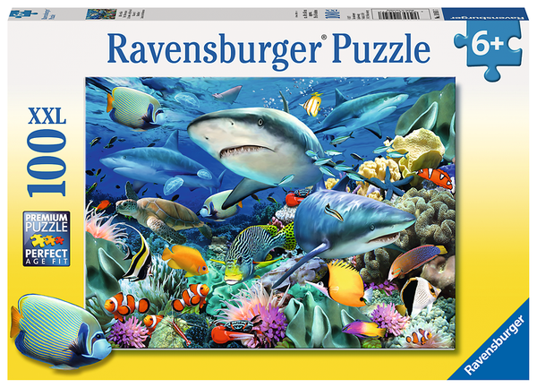 puzzle, unterwasser, haie, riff, fische