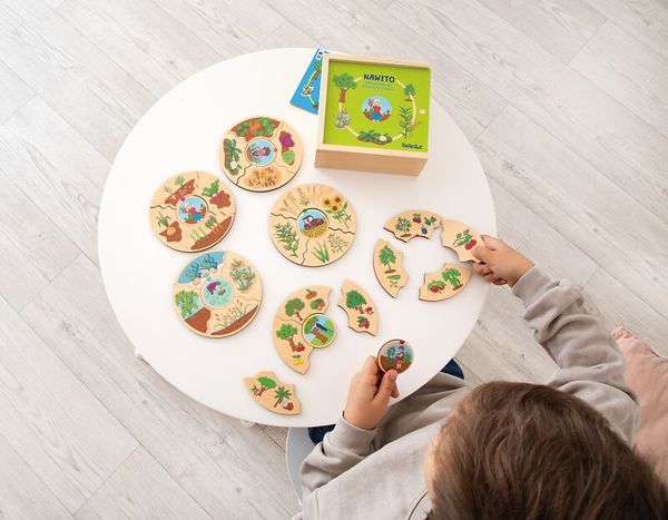 Nawito Puzzle "Was wächst wo", 6 Puzzles mit je 5 Teilen, ab 3 Jahre