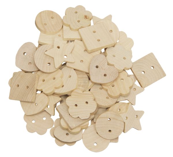 Holzknöpfe Mix, 60 St Holzknöpfe Mix, 60 St