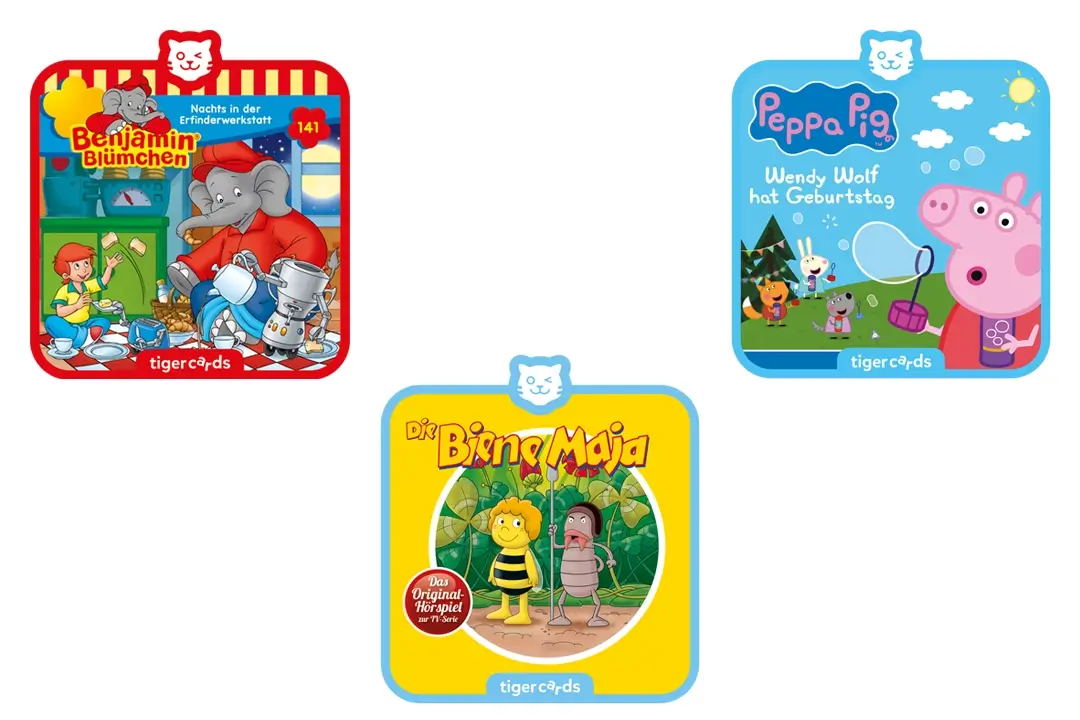Kinderspiele von Tigerbox: Benjamin Blümchen, Biene Maja und Peppa Pig
