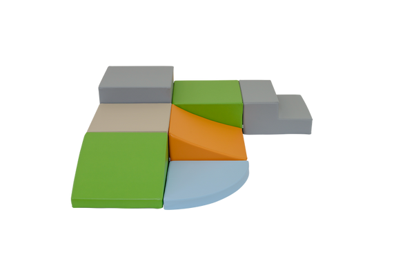 KITAEINKAUF Bewegungsparcours Schaumstoff, Midi, Kunstleder, 7-teiliges Set