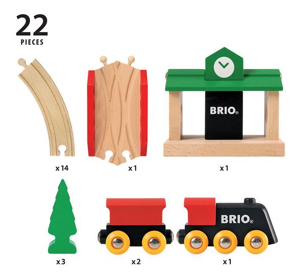 BRIO Bahn Acht Starter-Set Classic, 22 Teile aus Holz, ab 2 Jahre BRIO Bahn Acht Starter-Set Classic, 22 Teile aus Holz, ab 2 Jahre