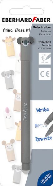 Animal Erase It! Radierbarer Gelschreiber im Set, 6 Stifte mit 4 Tiermotiven, ab 3 Jahre