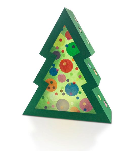 Bastelset Tannenbäume mit 24 Tannen in 3D & 48 Stanzteilen, 17,2 x 32 cm