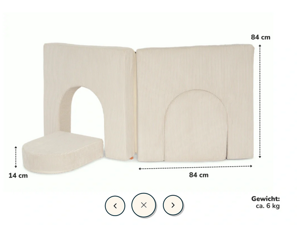 FUNZY Polster Torbogen Cord - Zubehör für Spielsofa, Farben wählbar FUNZY Polster Torbogen Cord - Zubehör für Spielsofa, Farben wählbar