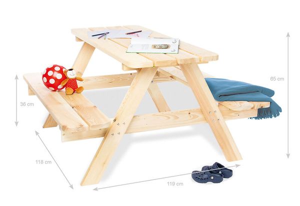 Kindersitzgarnitur "Nicki Maxi für 6", natur