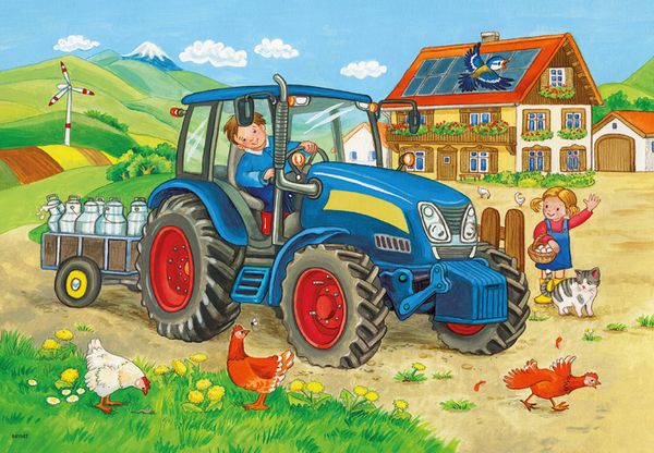 RAVENSBURGER Puzzle Baustelle und Bauernhof, 2 x 12 Teile, ab 3 Jahre RAVENSBURGER Puzzle Baustelle und Bauernhof, 2 x 12 Teile, ab 3 Jahre