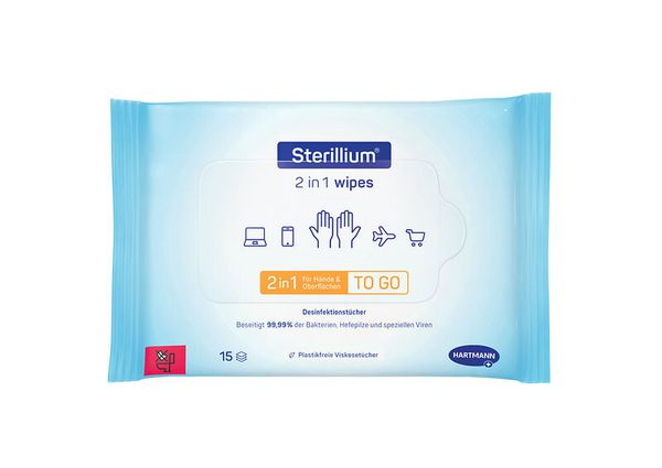 Bode Sterillium® classic pure Händedesinfektion, VAH zert., 500 ml + 1 Packung Sterillium® 2in1 wipes Desinfektionstücher für Hände und Flächen (AKTION)