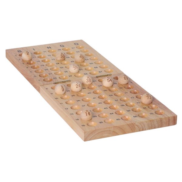 Bingospiel mit Kurbel, 75 Holzkugeln, 1 Bingobrett, 24 Karten (SONDERANGEBOT)