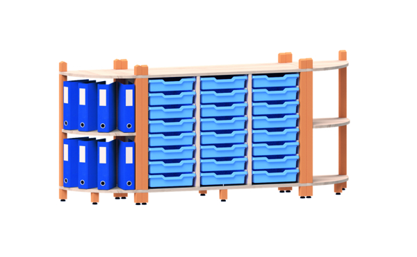 Lagerregal, Schrank, blaue Schubladen, Büro-Organizer, modular
