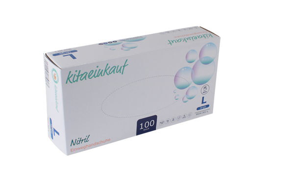 Handschuhe Nitril, puderfrei, Gr. L, 100 Stk., weiß