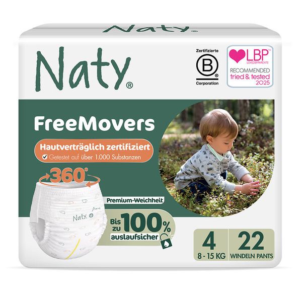 NATY Ökowindeln - Pants, Größe 4 (8-15 Kg), 22 Stück