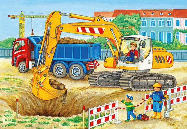 RAVENSBURGER Puzzle Baustelle und Bauernhof, 2 x 12 Teile, ab 3 Jahre RAVENSBURGER Puzzle Baustelle und Bauernhof, 2 x 12 Teile, ab 3 Jahre