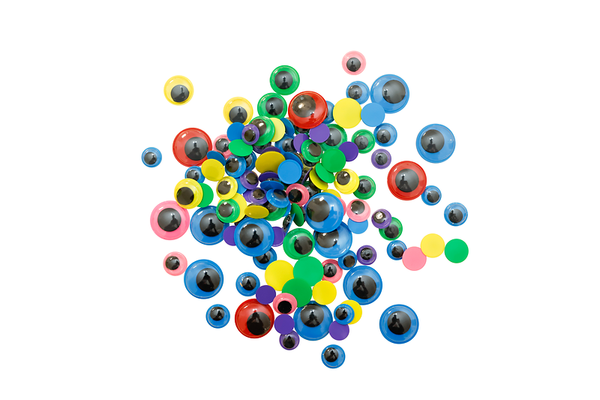 Wackelaugensortiment, 4 Designs, 9,5 - 19 mm, 500 Stück