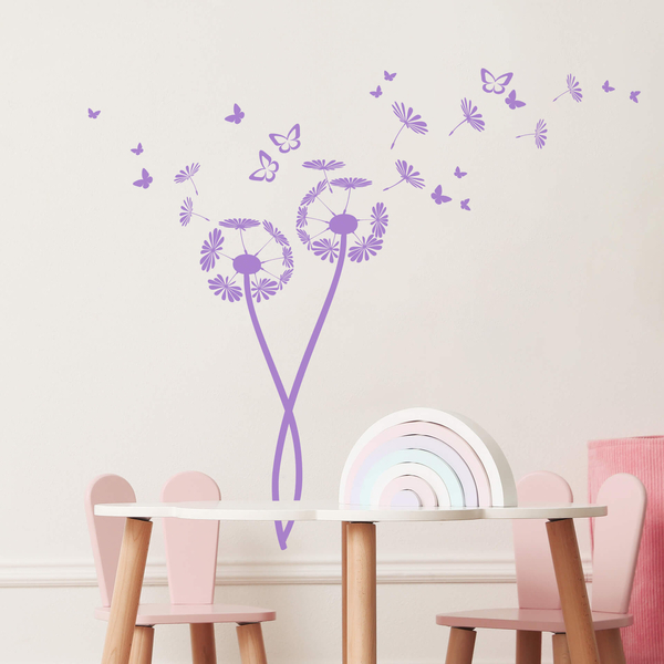 Wandtattoo Pusteblume mit Schmetterlingen, verschiedene Größen und Farben Wandtattoo Pusteblume mit Schmetterlingen, verschiedene Größen und Farben