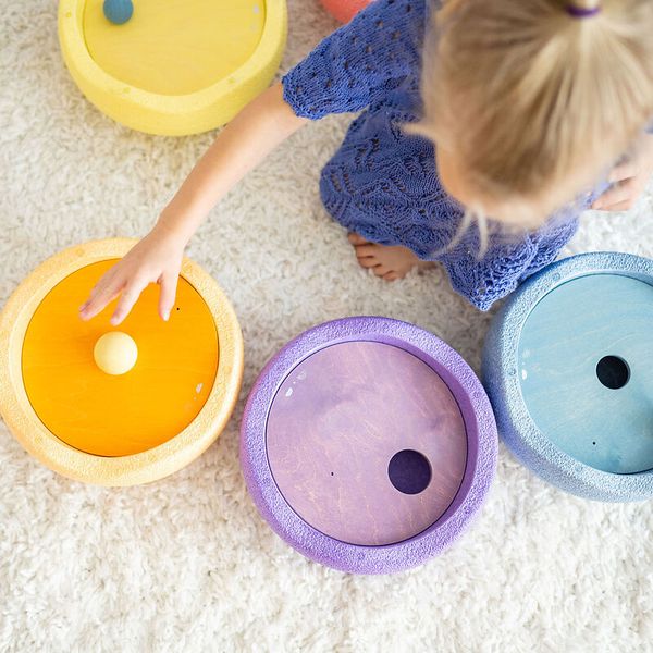 GRIMM´S x Stapelstein® Set pastel, 6 Stapelsteine + 3 Kullerscheiben + 3 Holzkugeln GRIMM´S x Stapelstein® Set pastel, 6 Stapelsteine + 3 Kullerscheiben + 3 Holzkugeln