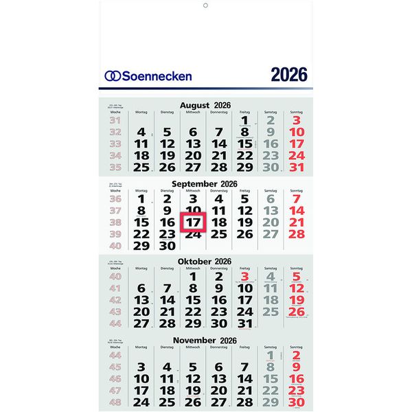 Wandkalender / 4 Monatskalender 2026