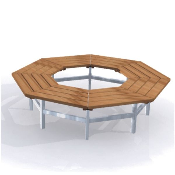 holz, sechseckiger-tisch, holzbank, gartenmöbel, sitzgruppe