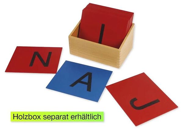 Sandpapier Großbuchstaben, Montessori Premium