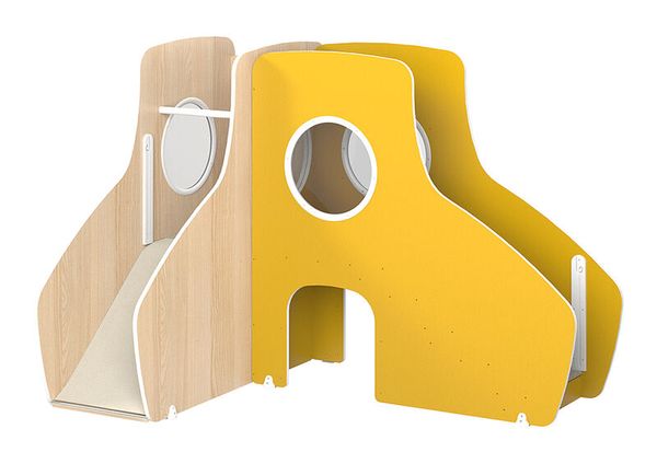 MATHOU Modulares Spielpodest mit Treppenaufstieg & Rutsche, 2-teilig, ab 18 Monate, 10 Jahre Garantie